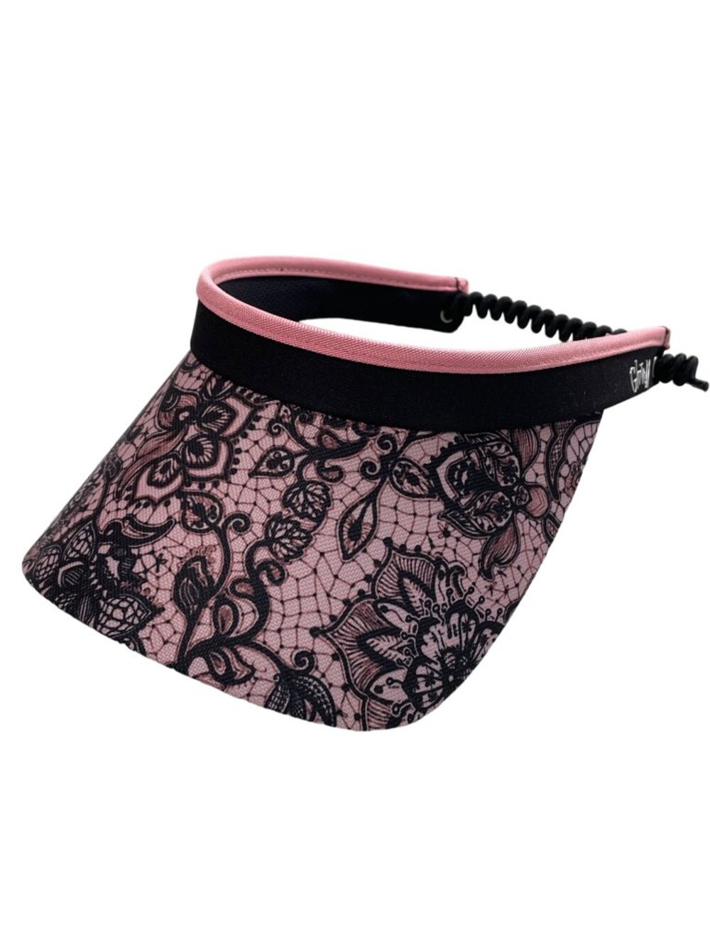 Glove it Rose Lace Visor One Size Coil Pink Black Outdoor Golf Tennis Sporty NEW